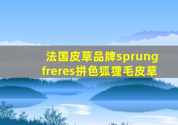 法国皮草品牌sprung freres拼色狐狸毛皮草